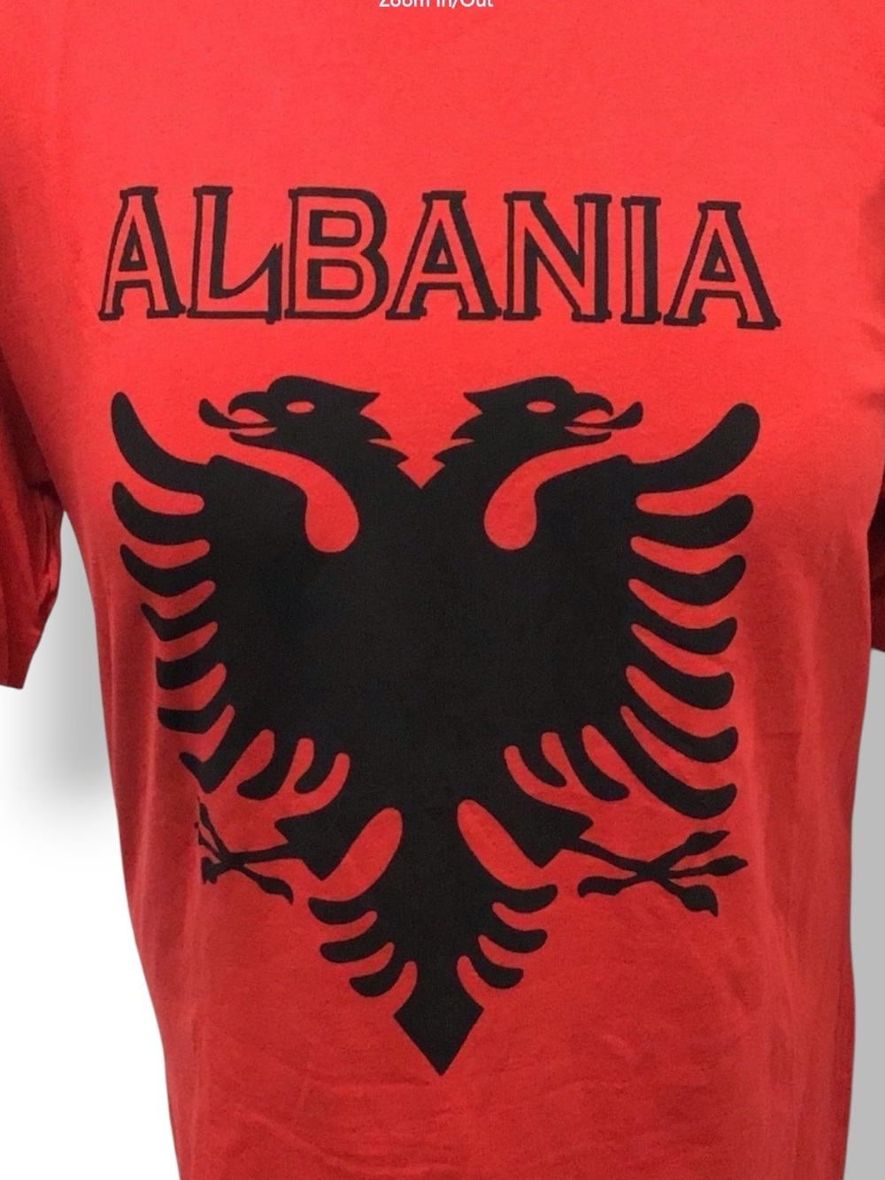 Cultural Unisex Albanian Eagle Emblem Graphic Tee Shirt, Red, size L - Picture 3 of 7